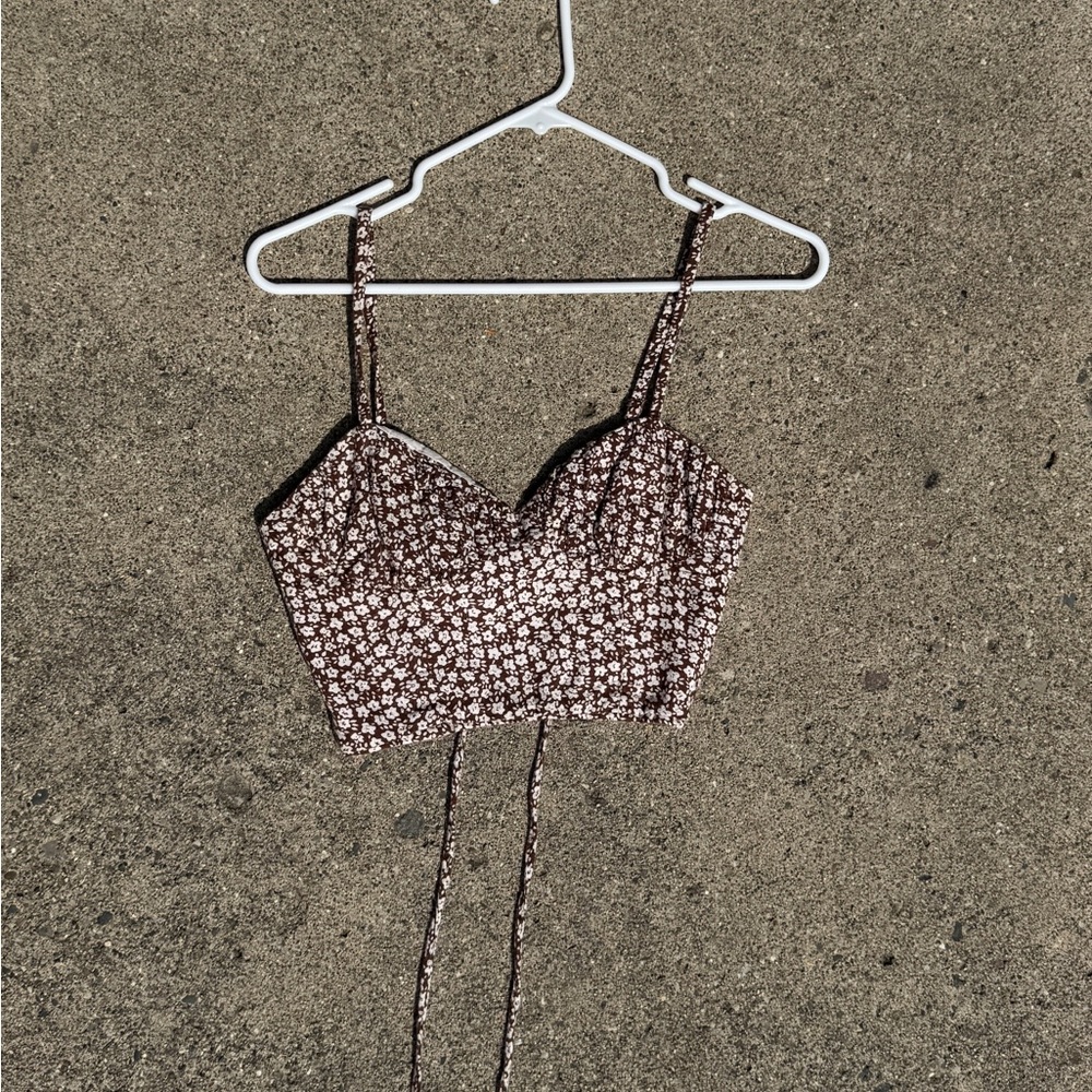 RSQ Brown Floral Camisole Top